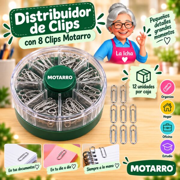 RI-0008341 Distribuidor de Clips con 8 Clips Motarro