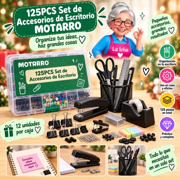 RI-0008344 125PCS Set de Accesorios de Escritorio Motarro