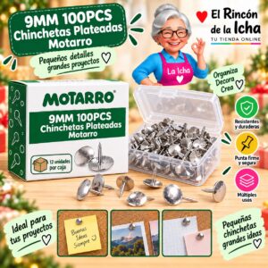 RI-0008349 9MM 100PCS Chinchetas Plateadas Motarro