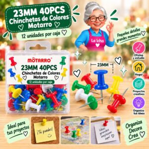RI-0008356 23MM 40PCS Chinchetas de Colores Motarro