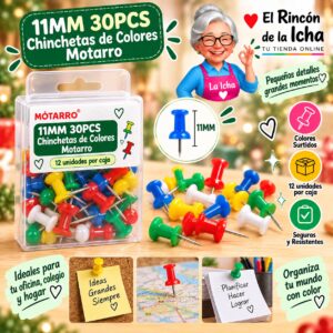 RI-0008358 11MM 30PCS Chinchetas de Colores Motarro