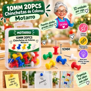 RI-0008359 10MM 20PCS Chinchetas de Colores Motarro
