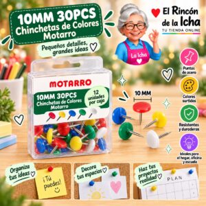RI-0008360 10MM 30PCS Chinchetas de Colores Motarro