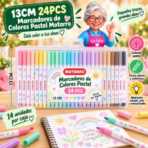 13CM 24PCS Marcadores de Colores Pastel Motarro