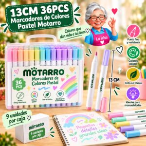 13CM 36PCS Marcadores de Colores Pastel Motarro