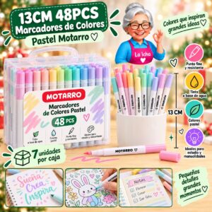 13CM 48PCS Marcadores de Colores Pastel Motarro