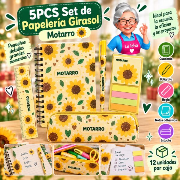 RI-0008378 5PCS Set de Papelería Girasol Motarro