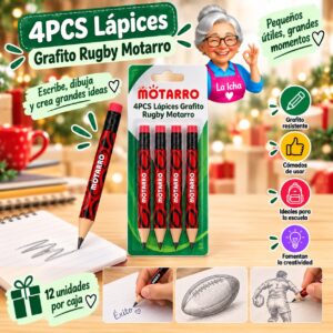 4PCS Lápices Grafito Rugby Motarro
