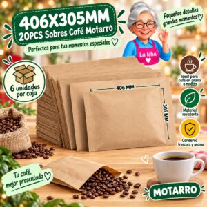 406X305MM 20PCS Sobres Café Motarro