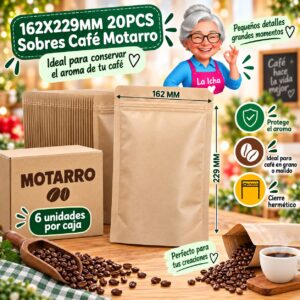 162X229MM 20PCS Sobres Café Motarro