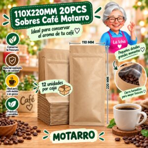 110X220MM 20PCS Sobres Café Motarro