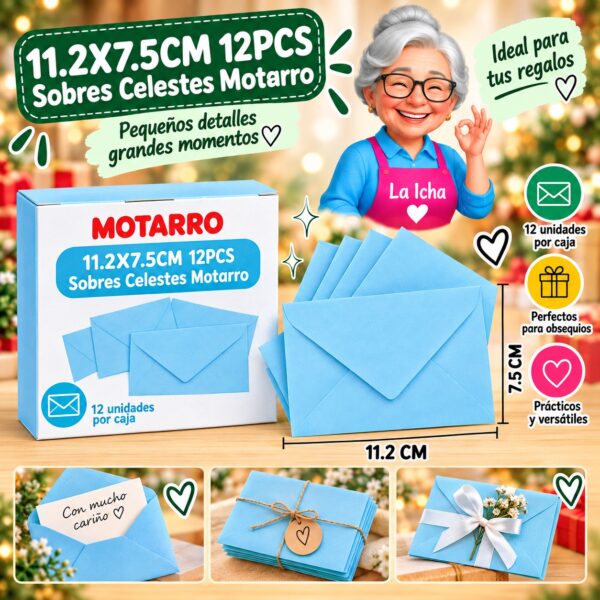 RI-0008408 11.2X7.5CM 12PCS Sobres Celestes Motarro