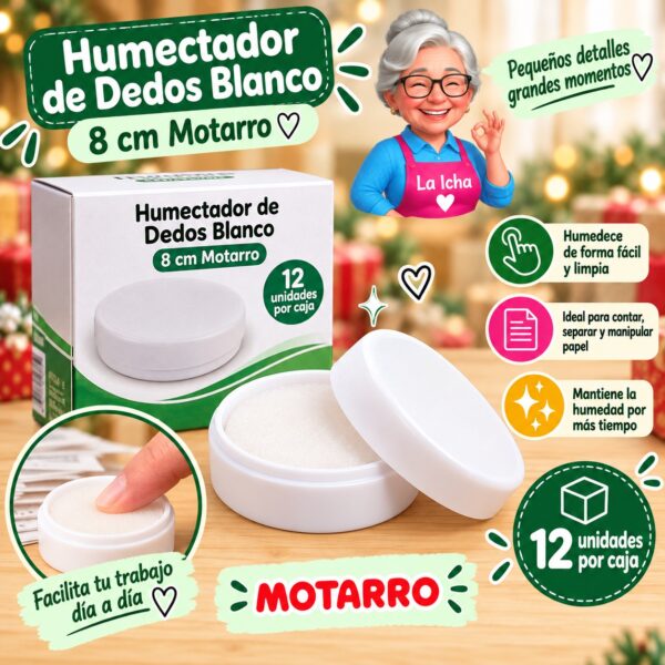 RI-0008422 Humectador de Dedos Blanco 8 cm Motarro