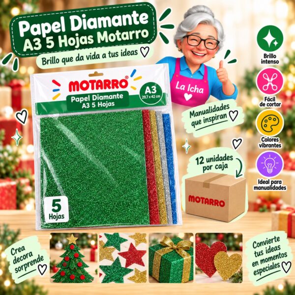 RI-0008425 Papel Diamante A3 5 Hojas Motarro