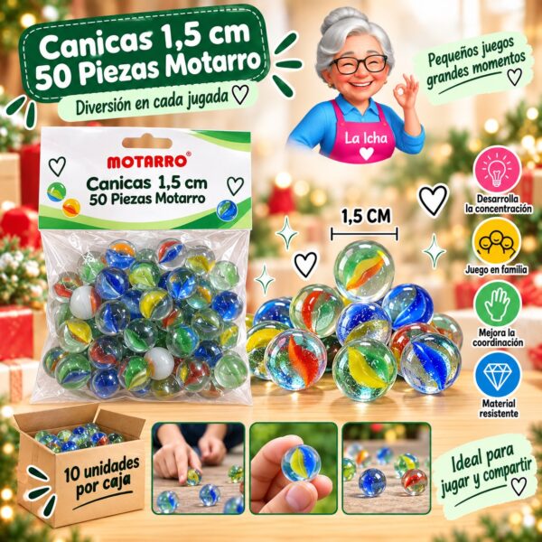 RI-0008428 Canicas Tricolor 2,5 cm 12 Piezas Motarro