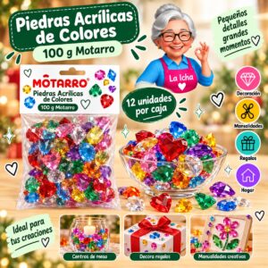 RI-0008430 Piedras Acrílicas de Colores 100 g Motarro
