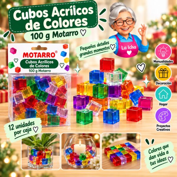 RI-0008432 Cubos Acrílicos de Colores 100 g Motarro