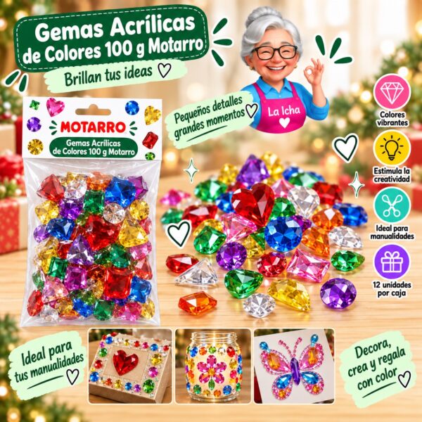RI-0008434 Gemas Acrílicas de Colores 100 g Motarro