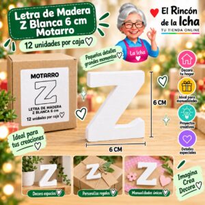 Letra de Madera Z Blanca 6 cm Motarro