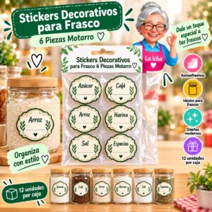RI-0008452 Stickers Decorativos para Frasco 6 Piezas Motarro