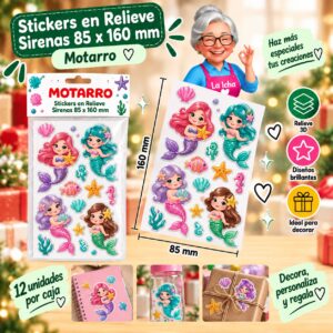 Stickers en Relieve Sirenas 85 x 160 mm Motarro