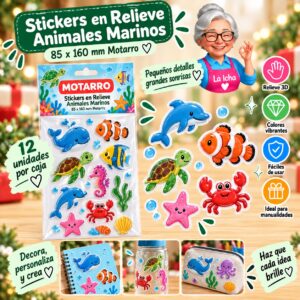 Stickers en Relieve Animales Marinos 85 x 160 mm Motarro