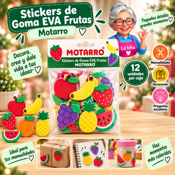 Stickers de Goma EVA Frutas Motarro