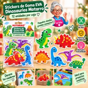 Stickers de Goma EVA Dinosaurios Motarro