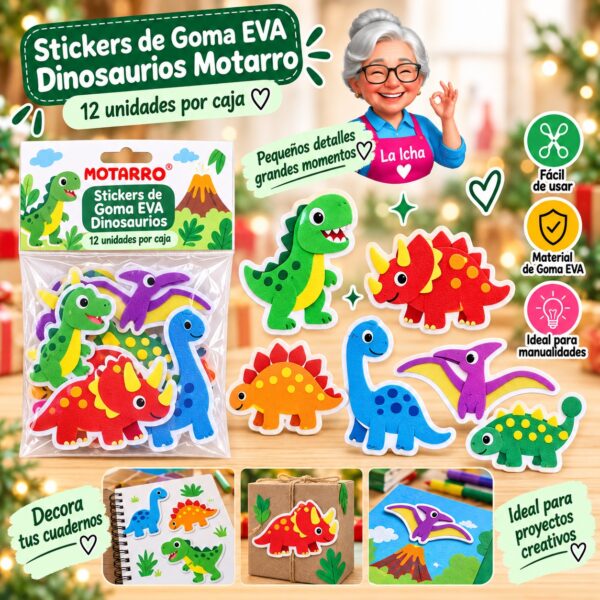 Stickers de Goma EVA Dinosaurios Motarro
