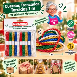 RI-0008489 Cuerdas Trenzadas Torcidas 1 m 10 unidades Motarro