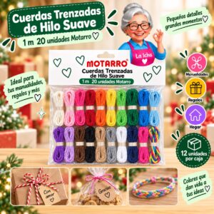 RI-0008490 Cuerdas Trenzadas de Hilo Suave 1 m 20 unidades Motarro