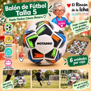 RI-0008494 Balón de Fútbol Talla 5 Diseño Flechas Colores Motarro