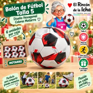 RI-0008498 Balón de Fútbol Talla 5 Diseño Hexagonal Colores Motarro