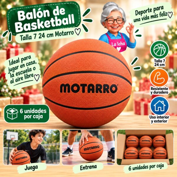 RI-0008501 Balón de Basketball Talla 7 24 cm Motarro