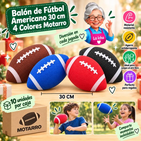 RI-0008502 Balón de Fútbol Americano 30 cm 4 Colores Motarro