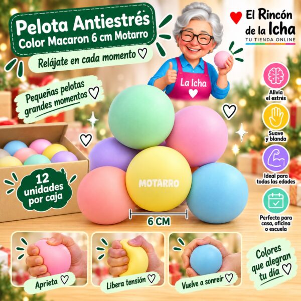 Pelota Antiestrés Color Macaron 6 cm Motarro
