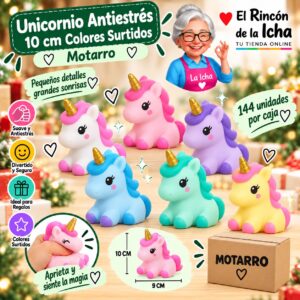 Unicornio Antiestrés 10 cm Colores Surtidos Motarro