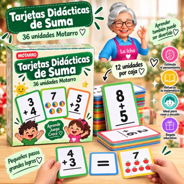 Tarjetas Didácticas de Suma 36 unidades Motarro