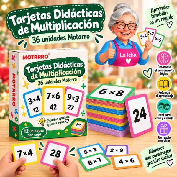 RI-0008518 Tarjetas Didácticas de Multiplicación 36 unidades Motarro