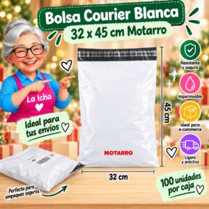 Bolsa Courier Blanca 32 x 45 cm Motarro