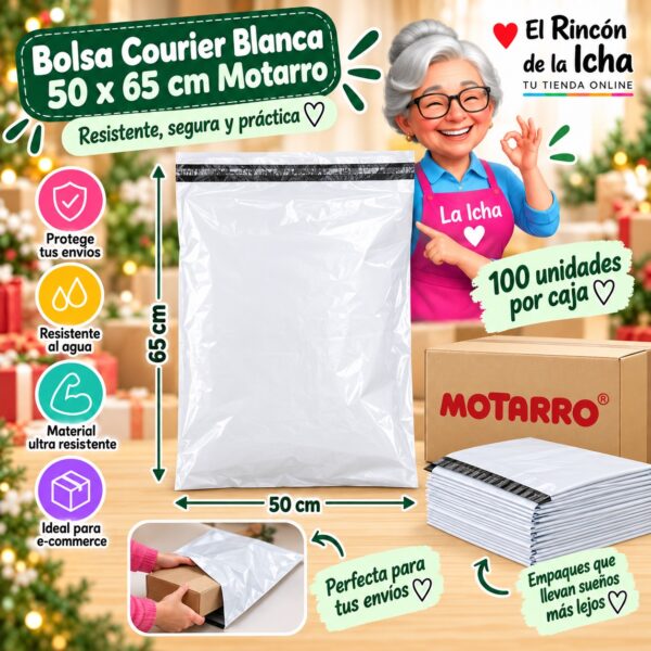Bolsa Courier Blanca 50 x 65 cm Motarro