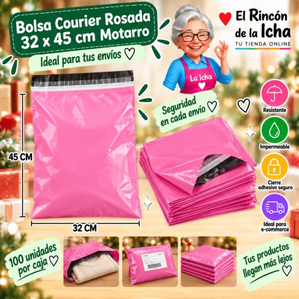 RI-0008526 Bolsa Courier Rosada 32 x 45 cm Motarro