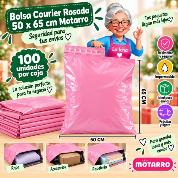 Bolsa Courier Rosada 50 x 65 cm Motarro