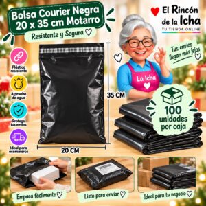 Bolsa Courier Negra 20 x 35 cm Motarro