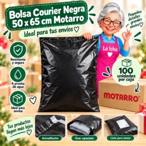 Bolsa Courier Negra 50 x 65 cm Motarro