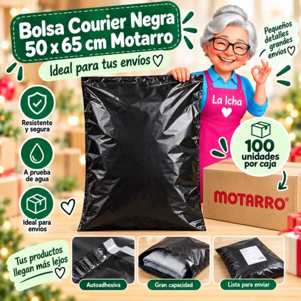 Bolsa Courier Negra 50 x 65 cm Motarro