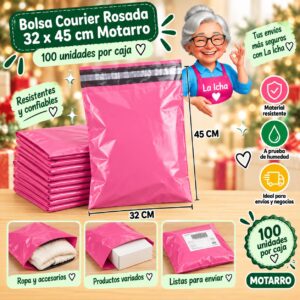 Bolsa Courier Rosada 32 x 45 cm Motarro