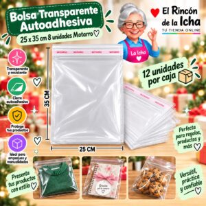 Bolsa Transparente Autoadhesiva 25 x 35 cm 8 unidades Motarro