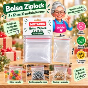 Bolsa Ziplock 8 x 12 cm 30 unidades Motarro