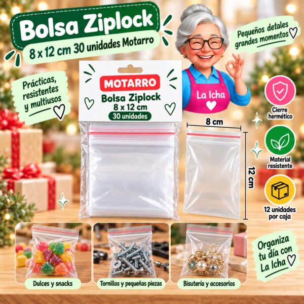 RI-0008541 Bolsa Ziplock 8 x 12 cm 30 unidades Motarro